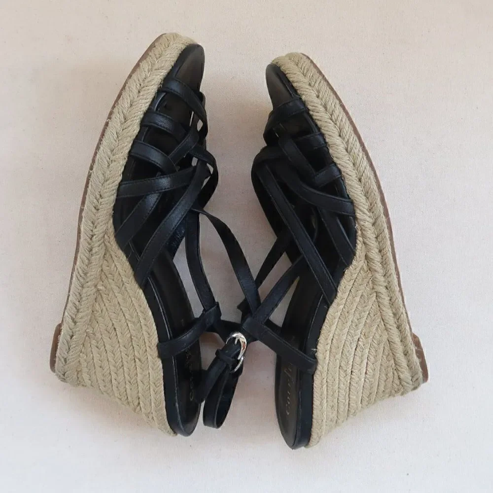 Cole Haan Leather Sandal Wedges Size 9